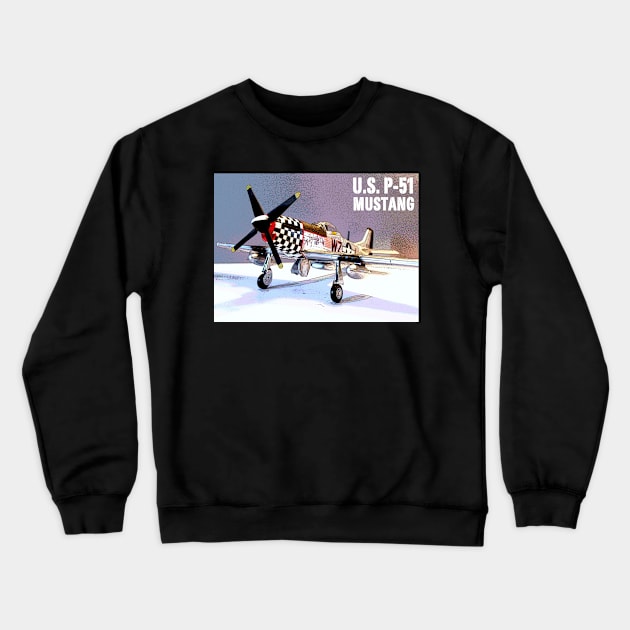 U.S. P-51 Mustang Crewneck Sweatshirt by Busybob